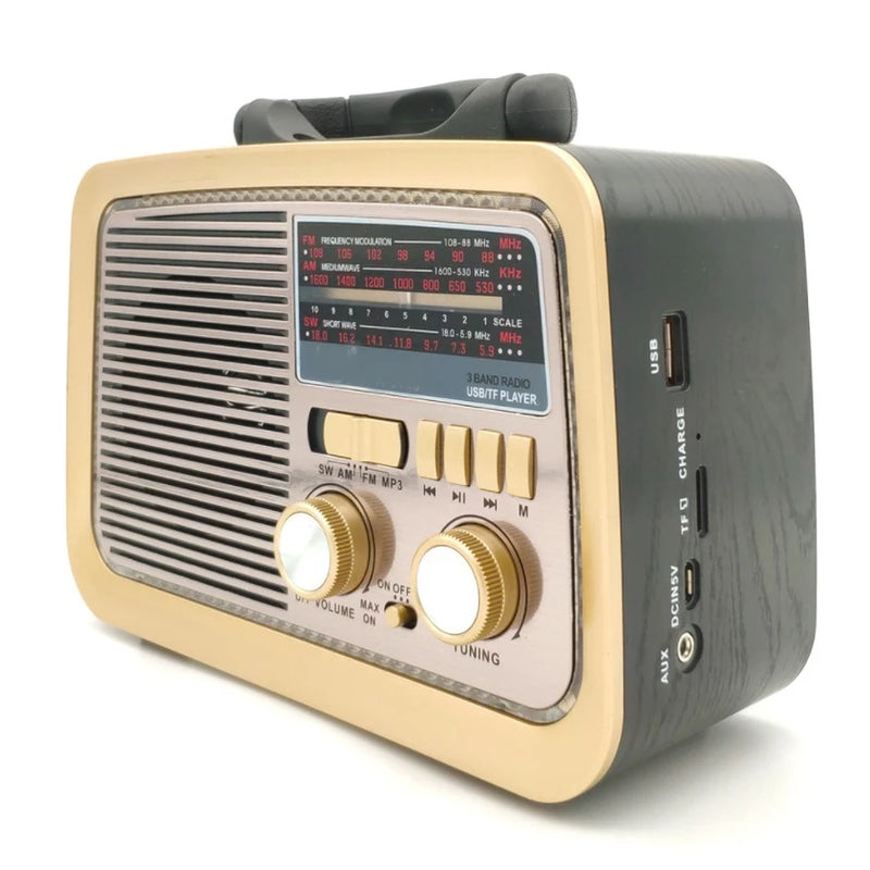 Radio Portatil Retro Mp3 Am Fm Sd