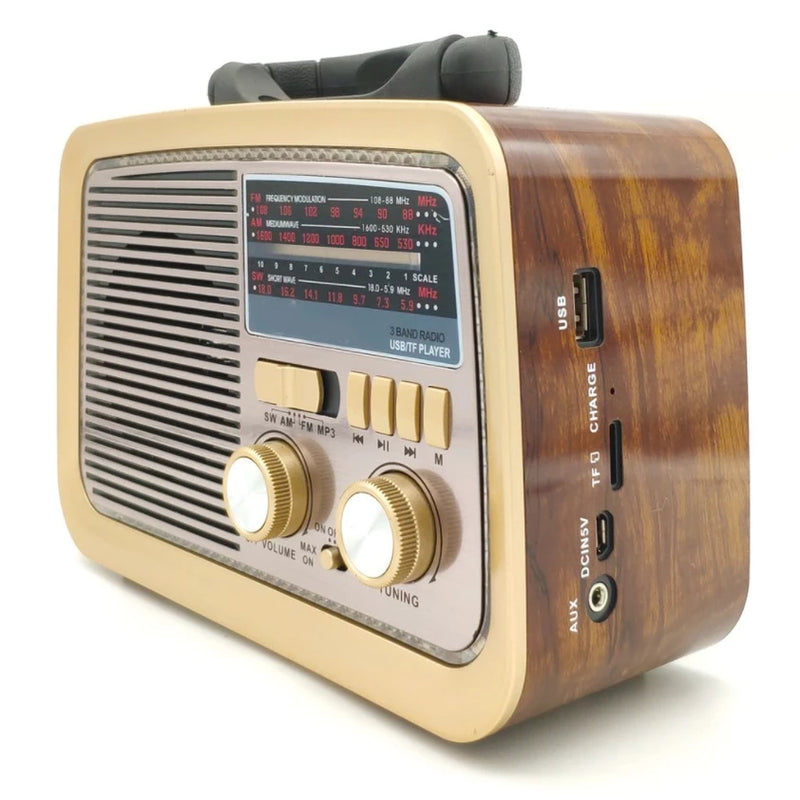 Radio Portatil Retro Mp3 Am Fm Sd