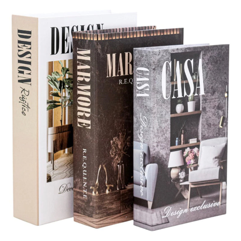 Kit 3 Livros Fake Decorativo