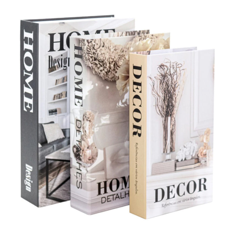 Kit 3 Livros Fake Decorativo