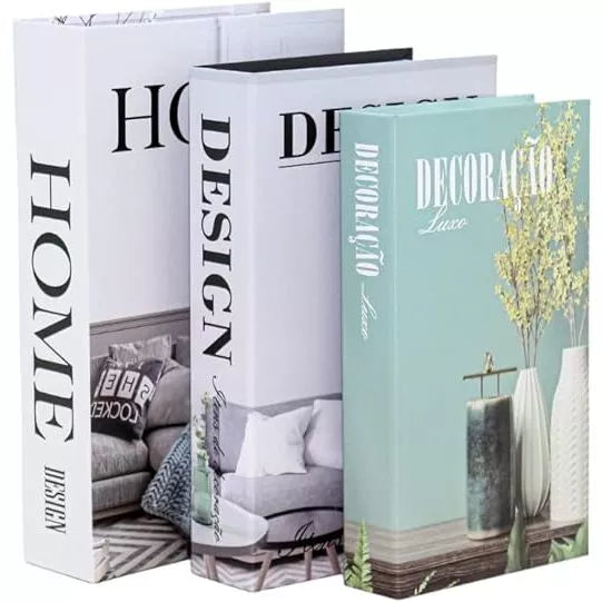 Kit 3 Livros Fake Decorativo