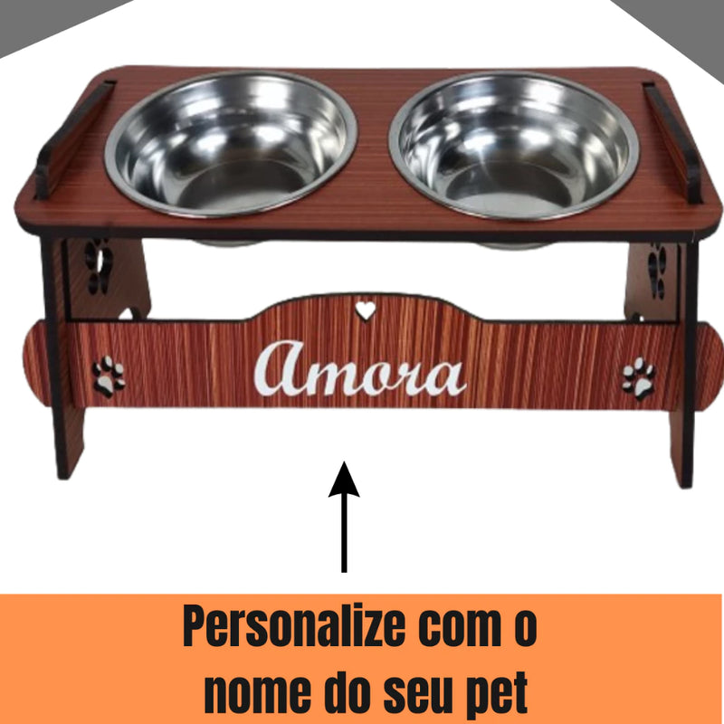 Comedouro Pet Com tampas Inox