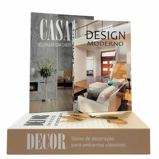 Kit 3 Livros Fake Decorativo