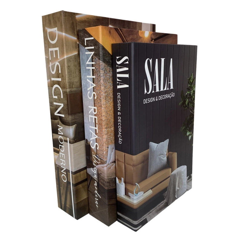 Kit 3 Livros Fake Decorativo