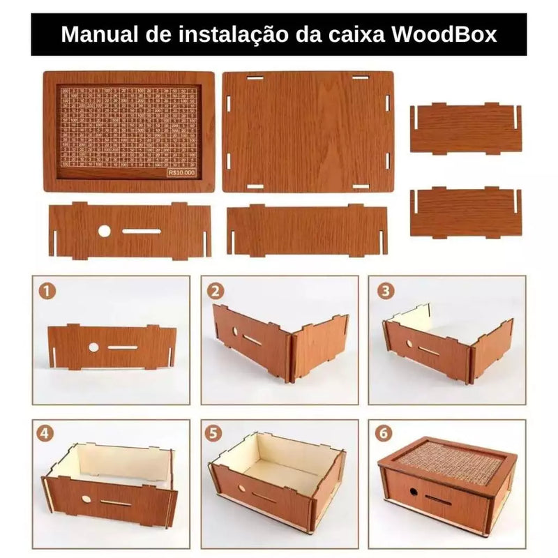 WoodBox Decorativo - Guarde dinheiro usando o método japonês