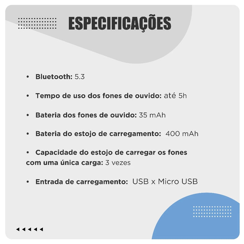 Fone Sem Fio F9-5 - Bluetooth 5.3