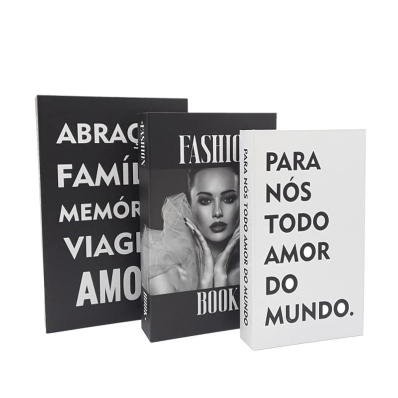 Kit 3 Livros Fake Decorativo