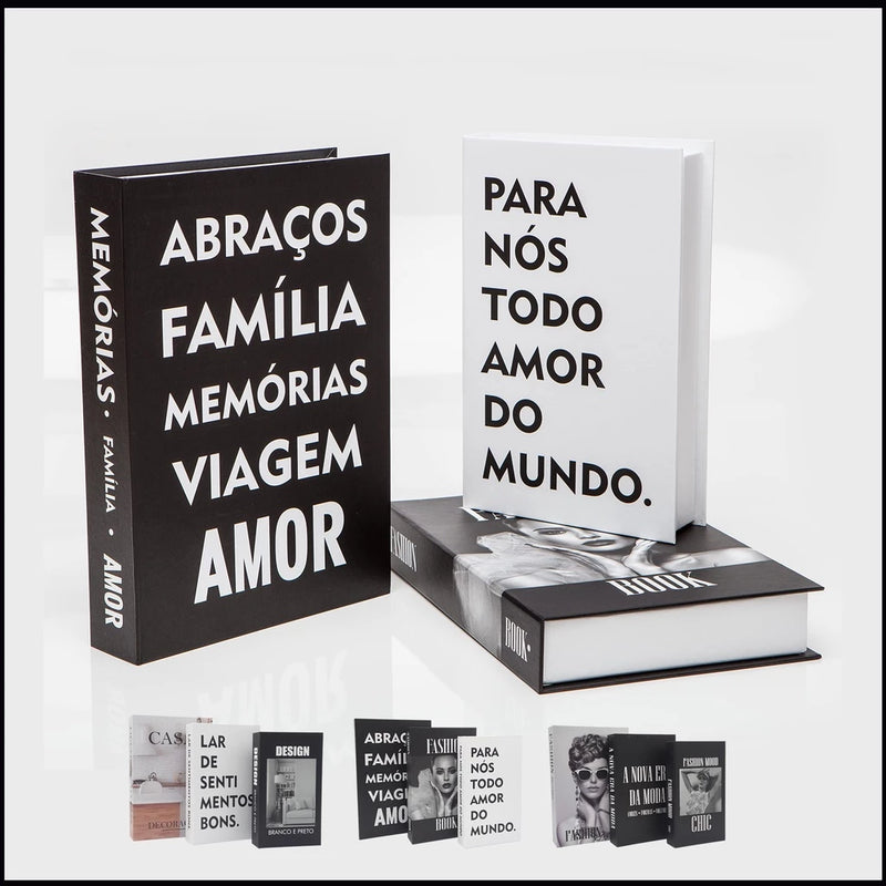 Kit 3 Livros Fake Decorativo