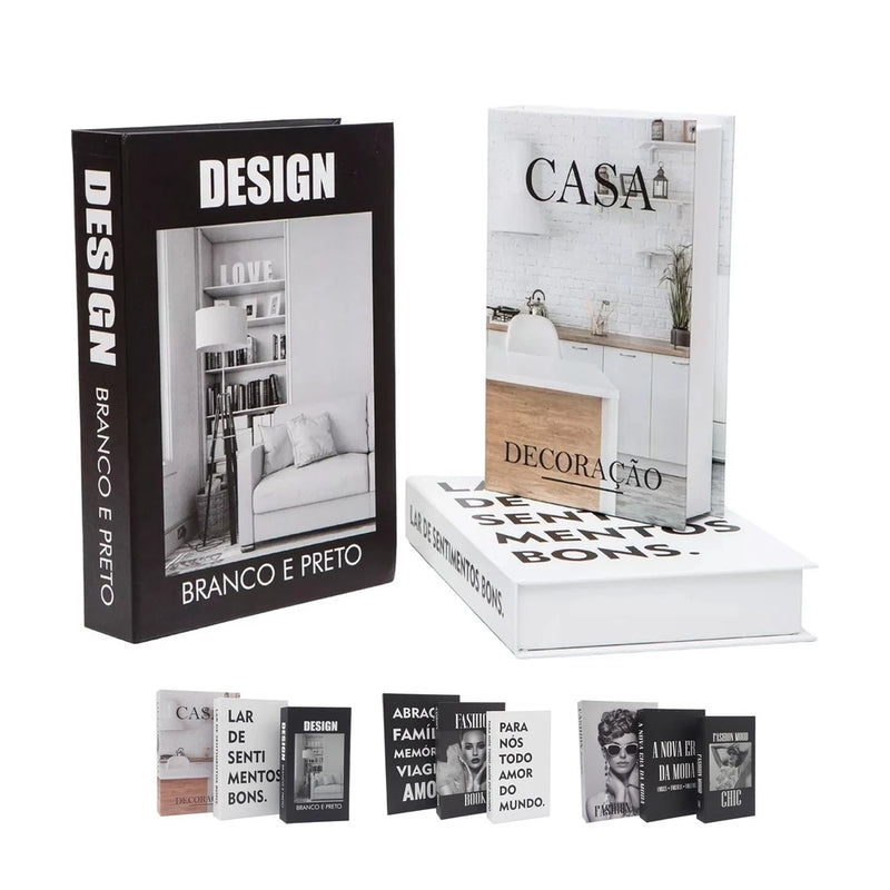 Kit 3 Livros Fake Decorativo