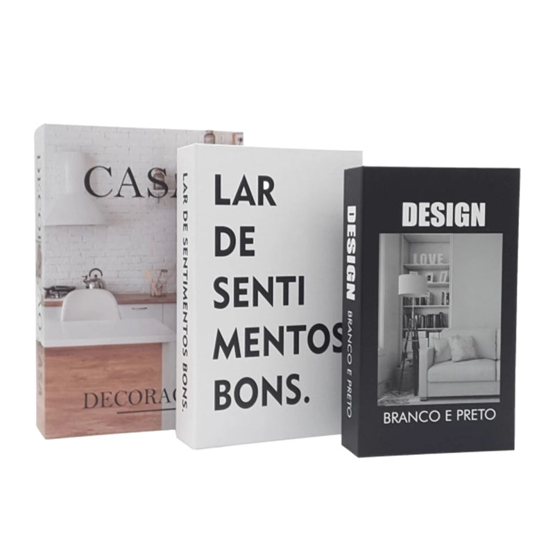 Kit 3 Livros Fake Decorativo